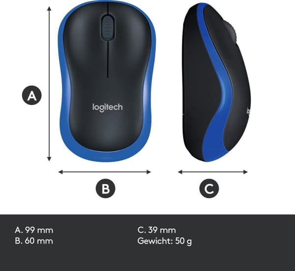 Logitech trådlös mus M185