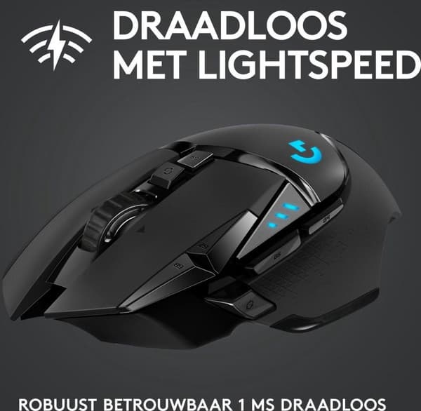 Logitech G502 LIGHTSPEED - Langaton pelihiiri - 25K DPI - Musta