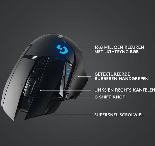 Logitech G502 LIGHTSPEED - Langaton pelihiiri - 25K DPI - Musta