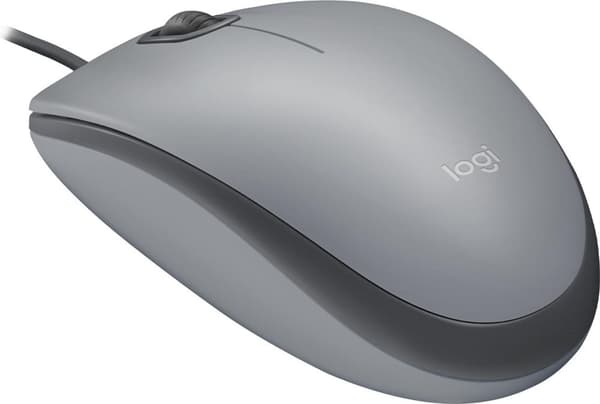 Logitech M110 Silent - Mus - højre- og venstrehåndet - optisk - 3 knapper - kablet - USB-A - Mellemgrå (910-006760)
