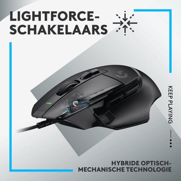 Logitech G502 X - Wired Gaming Mus - Högerhänt - Optisk - Svart