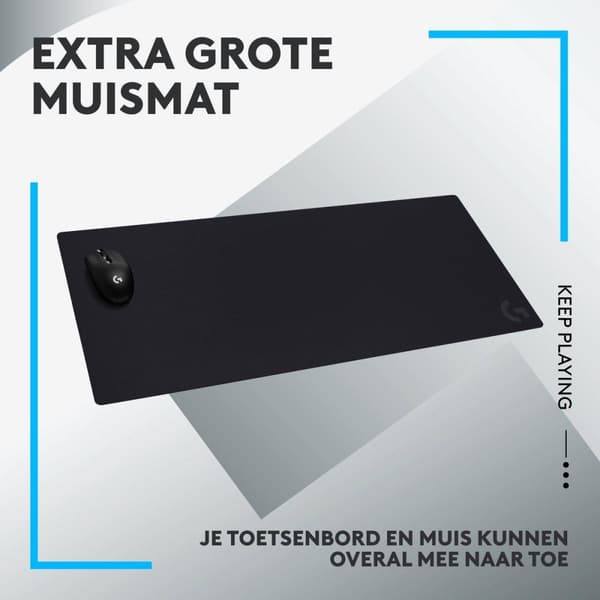 Logitech G840 XL - Stof Gaming Mouse Pad - 900 x 400 x 3 mm - Sort