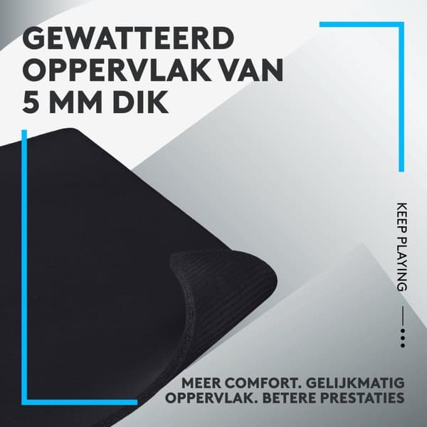 Logitech G740 Large - Tyg spelmusmatta - 460 x 400 x 5 mm - Svart