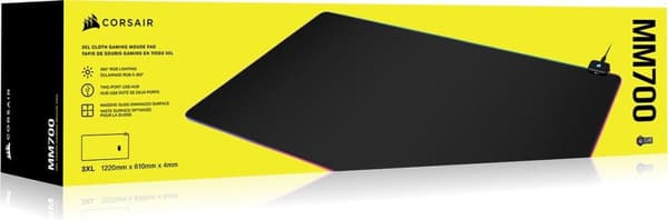 Corsair MM700 - Stor gaming musemåtte - RGB - Tekstil - Extended 3XL - Sort