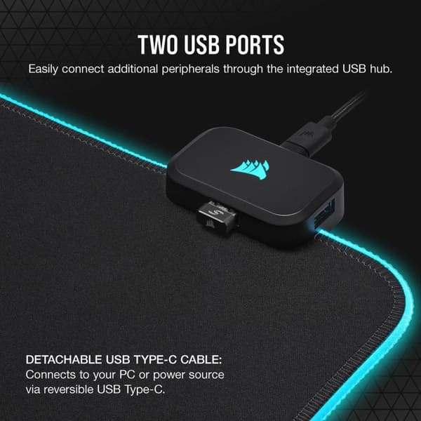 Corsair MM700 - Stor gaming musemåtte - RGB - Tekstil - Extended 3XL - Sort