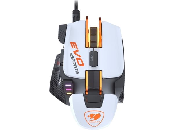COUGAR Gaming 700M EVO eSPORTS, högerhand, Optisk, USB Type-A, 16000 DPI, Vit Vit