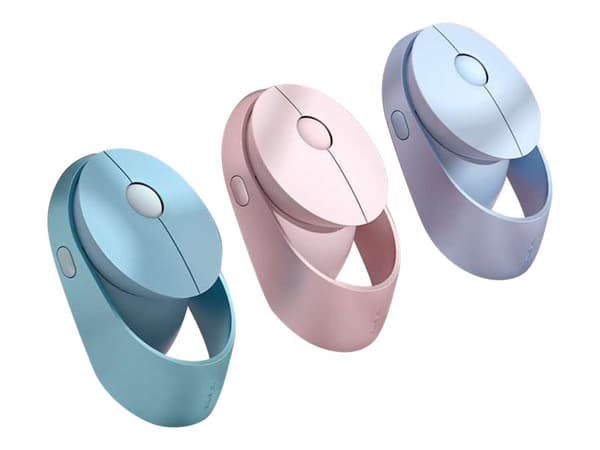 Rapoo Ralemo Air 1 - Mus - multi-mode - optisk - 3 knappar - trådlös - 2.4 GHz, Bluetooth 3.0, Bluetooth 5.0 - trådlös USB-mottagare - blå