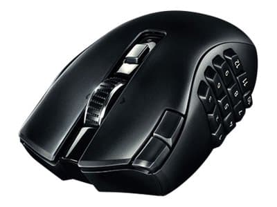 Razer Naga V2 HyperSpeed - Mus - ergonomisk - högerhänt - optisk - 21 knappar - trådlös - Bluetooth, 2.4 GHz - trådlös USB-mottagare Svart