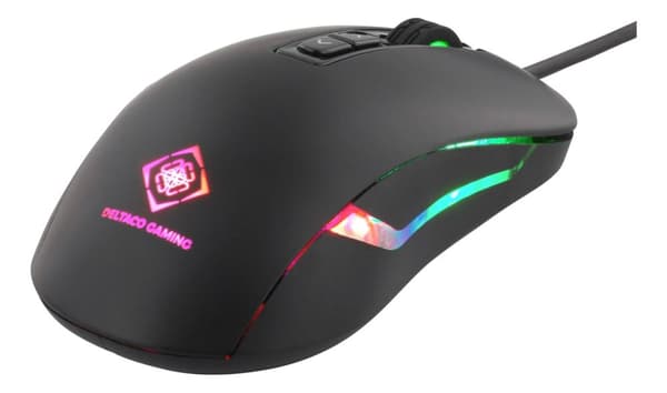 DELTACO GAMING optinen hiiri, 7 painiketta, LED-valaistus, musta