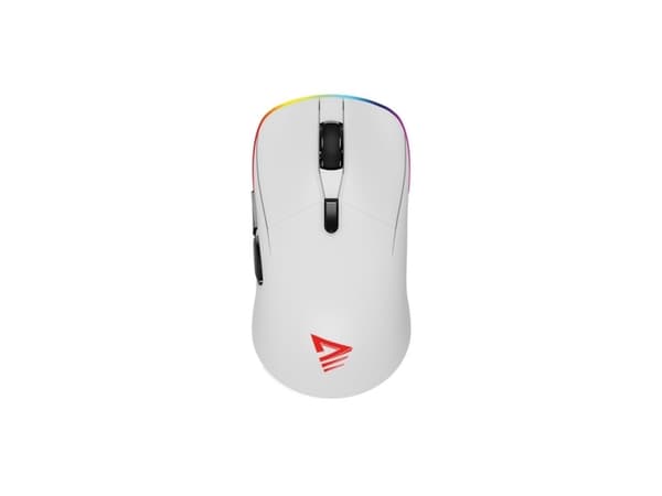 Savio RIFT WHITE gaming mouse RGB Dual Mode, Ambidextrous, Optisk, Bluetooth + USB Type-A, Svart