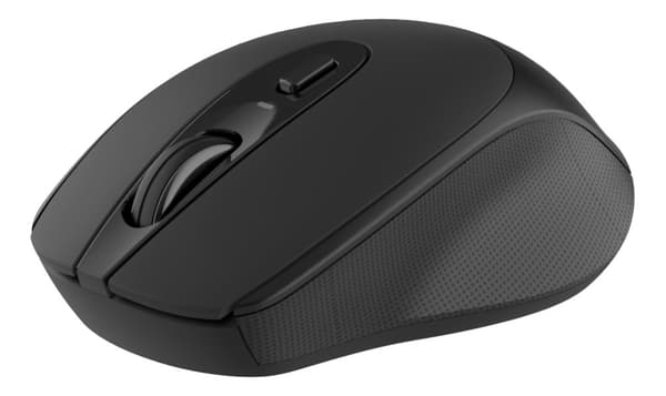 DELTACO trådløs, kompakt og lydløs mus, 1600 DPI, USB-mottaker, 4 knapper, mørkegrå