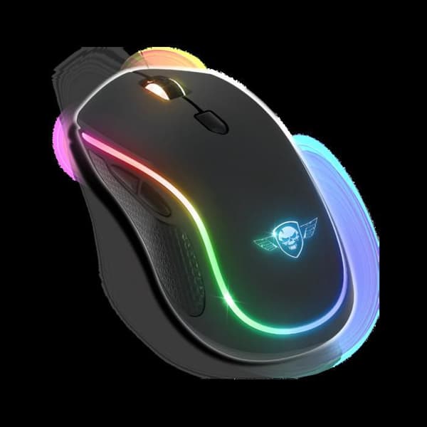 Spirit Of Gamer PRO M9, Ambidextrous trådlös spelmus, 6 programmerbara knappar, 4200 DPI optisk sensor, RGB-bakgrundsbelysning Svart