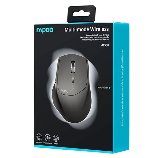 Rapoo Mouse Mm Tri-mod Black Mt550 musta