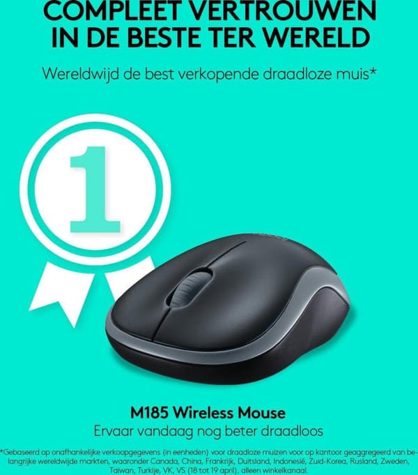 Logitech trådlös mus M185