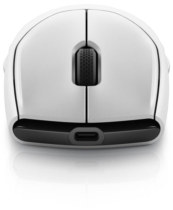 DELL Alienware Tri-Mode Gaming Mouse AW720M - Mus - optisk - 8 knappar - trådlös, trådbunden - USB, 2,4 GHz, Bluetooth 5.1 - Lunar Light (AW720M-W-DEA