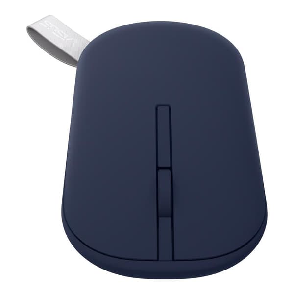 ASUS MD100 - Mus - höger- och vänsterhänt - optisk - trådlös - 2,4 GHz, Bluetooth 5.0 LE - trådlös mottagare (USB) - lugn blå (90XB07A0-BMU000)