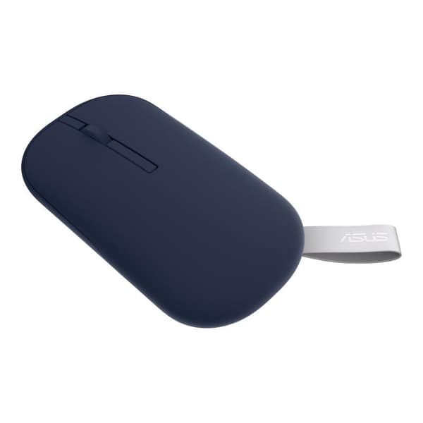 ASUS MD100 - Mus - höger- och vänsterhänt - optisk - trådlös - 2,4 GHz, Bluetooth 5.0 LE - trådlös mottagare (USB) - lugn blå (90XB07A0-BMU000)