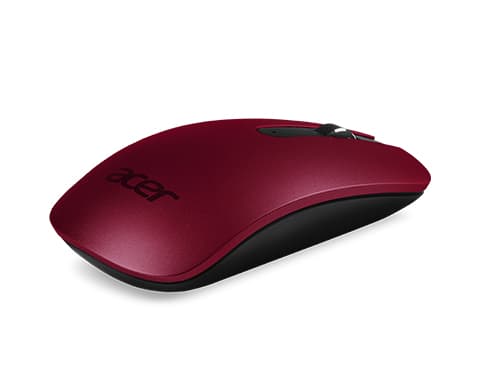 Acer Slim Optical Mouse - AMR, Molempikätinen, Optinen, Langaton RF, 1000 DPI, Punainen