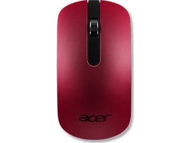 Acer Slim Optical Mouse - AMR, Molempikätinen, Optinen, Langaton RF, 1000 DPI, Punainen