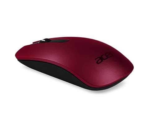Acer Slim Optical Mouse - AMR, Molempikätinen, Optinen, Langaton RF, 1000 DPI, Punainen