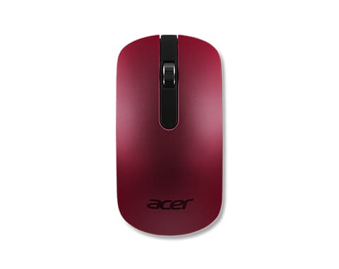 Acer Slim Optical Mouse - AMR, Molempikätinen, Optinen, Langaton RF, 1000 DPI, Punainen Punainen