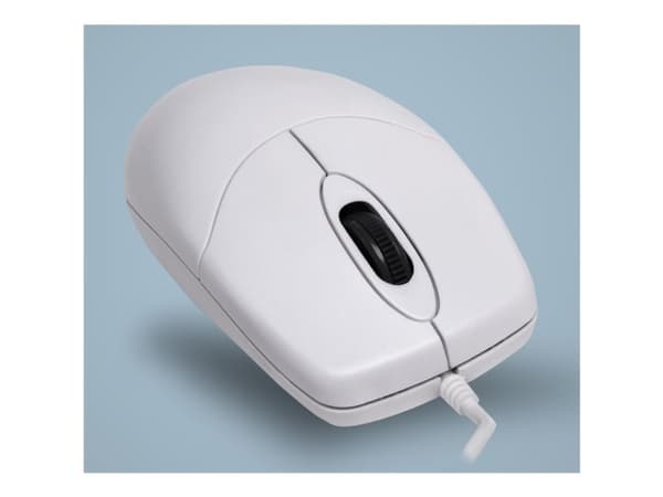 Active Key AK-PMJ1 - Mus - tvättbar - höger- och vänsterhänta - optisk - 2 knappar - kabelansluten - USB 2.0 - vit Vit