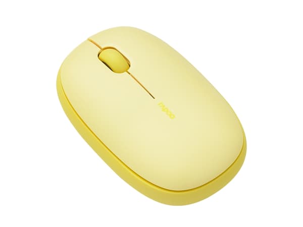Rapoo M660 Silent, Ambidextrous, Optisk, Trådlös RF + Bluetooth, 1300 DPI, Gul