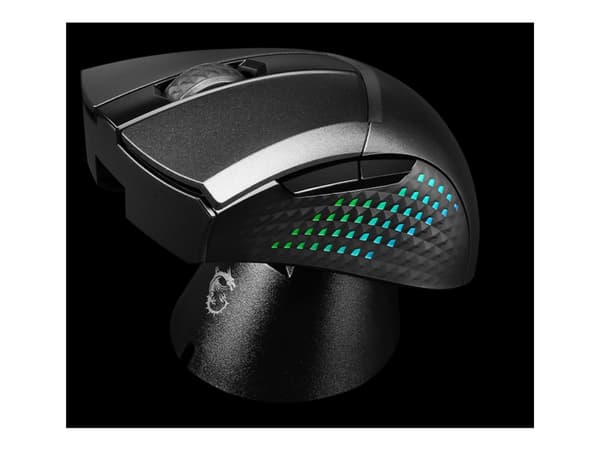 MSI Clutch GM51 - Mus - lettvekts - høyrehendt - optisk - 6 knapper - trådløs, kablet - 2.4 GHz, Bluetooth - USB trådløs mottaker