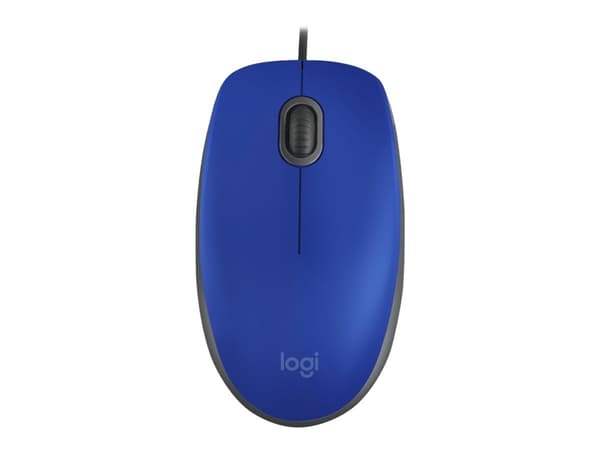 Logitech M110 Silent - Mus - høyre- og venstrehåndet - optisk - 3 knapper - kablet - USB-A - mellomgrå