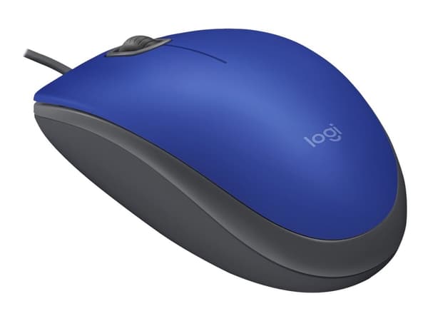 Logitech M110 Silent - Mus - høyre- og venstrehåndet - optisk - 3 knapper - kablet - USB-A - mellomgrå