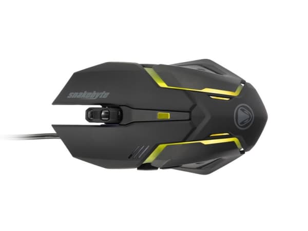 Snakebyte SB909672, högerhand, Optisk, USB Type-A, 2400 DPI, 2000 fps, Svart