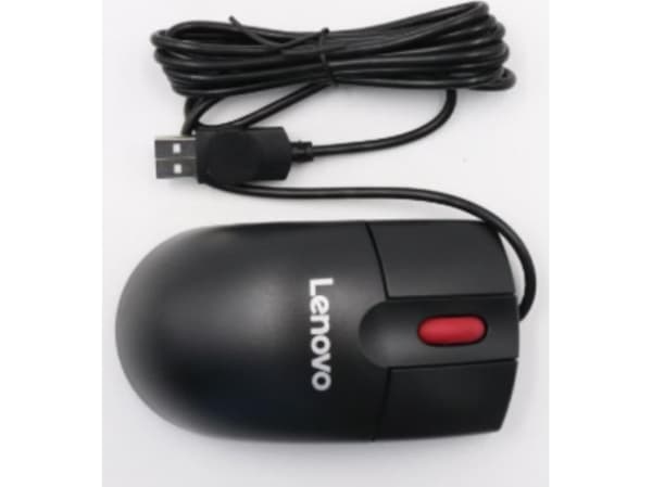 Lenovo - Mus - høyre- og venstrehåndet - laser - 3 knapper - kablet - USB - metallisk sort - ASM