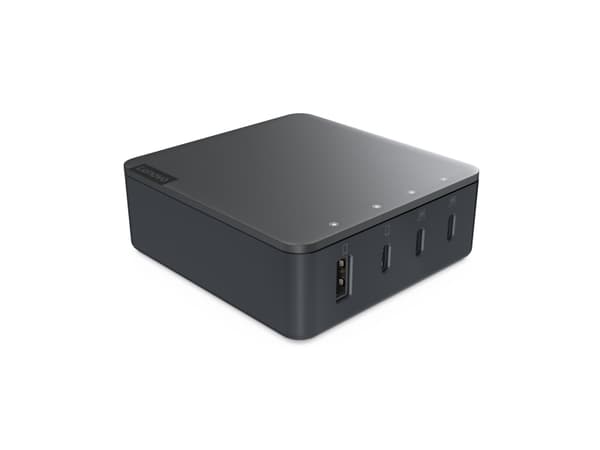 Lenovo Go - Strømadapter - 130 watt - 5 A - 4 utgangskontakter (USB, 3 x USB-C) - stormgrå - Europa