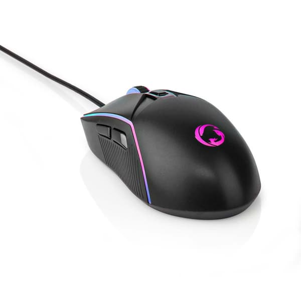 Nedis Gaming Mus | Trådbundet | 800 / 1200 / 2400 / 3200 / 4800 / 7200 dpi | Justerbar DPI | Antal knappar: 6 | Högerhänt | 1.50 m | LED