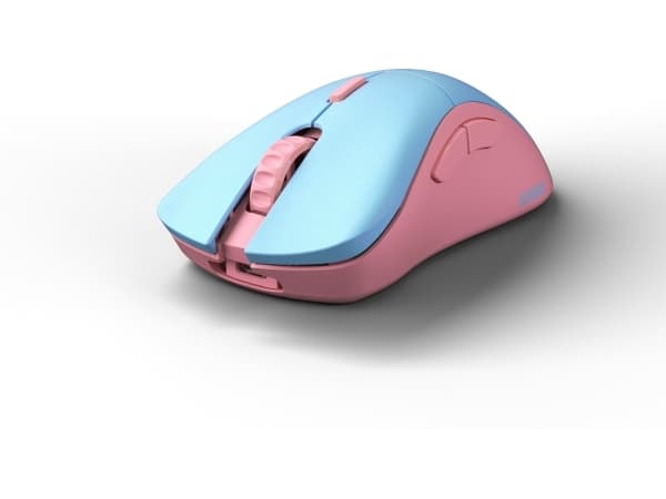 Glorious PC Gaming Race Model D, högerhand, Optisk, RF Trådlös, 19000 DPI, 1 ms, Blå, Rosa