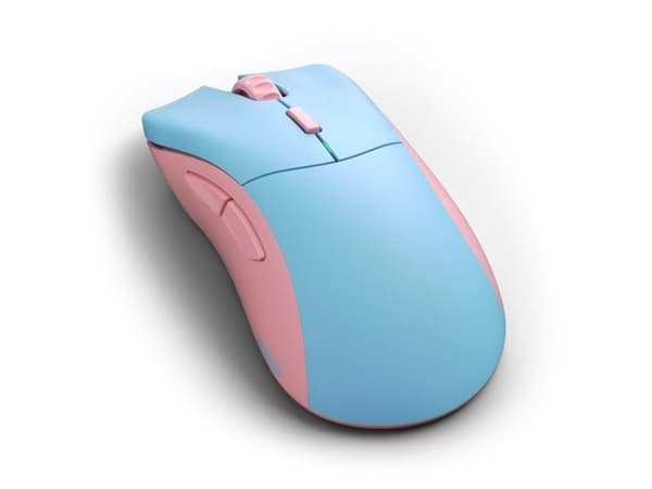 Glorious PC Gaming Race Model D, högerhand, Optisk, RF Trådlös, 19000 DPI, 1 ms, Blå, Rosa