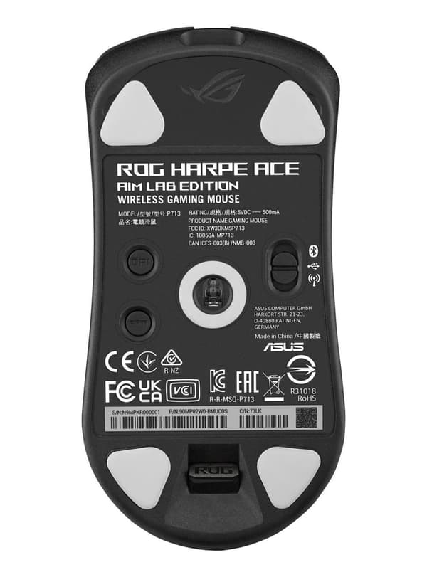 ASUS ROG Harpe Ace Aim Lab Edition hiiri Ambidextrous RF Wireless + Bluetooth + USB Type-A Optical 36000 DPI