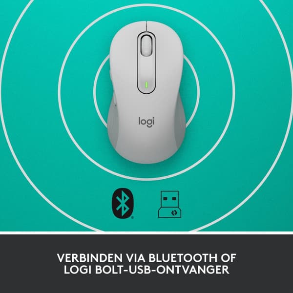 Logitech Signature M650 L Trådlös mus 2000 DPI, vit