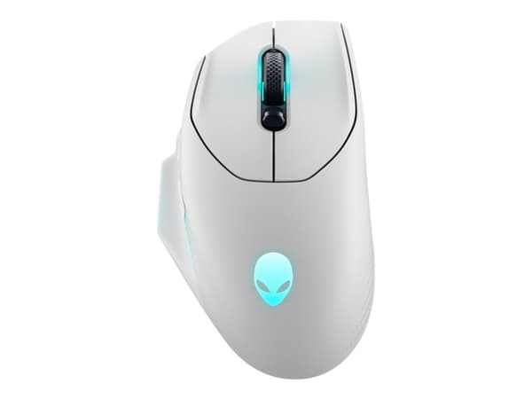 Alienware AW620M - Mus - høyrehendt - optisk - 7 knapper - kablet, trådløs - USB, 2.4 GHz - månelys - løsvekt - boks Hvit