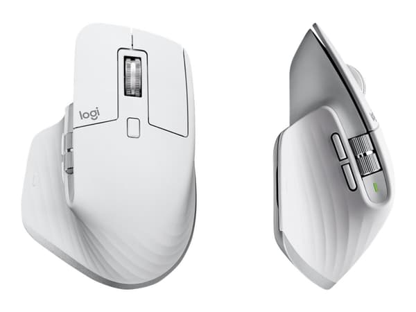 Logitech MX Master 3S Performance Wireless Mouse - Mus - ergonomisk - optisk - trådløs - Bluetooth, 2.4 GHz - Logitech Logi Bolt USB-mottaker - pale