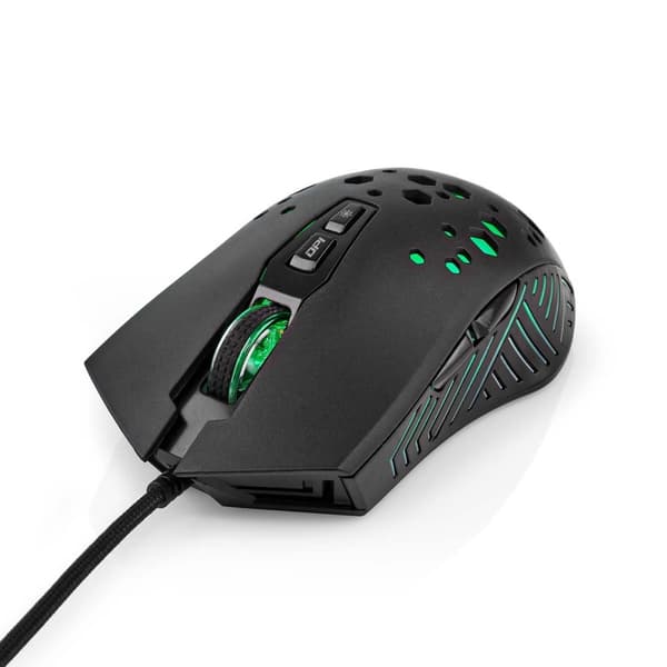 Nedis Gaming Mus | Trådbundet | 800 / 1200 / 2400 / 3200 / 4800 / 7200 dpi | Justerbar DPI | Antal knappar: 7 | Programmerbara knappar | Högerhänt | 1