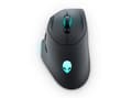 Pikkukuva 2 / 3: Alienware AW620M - Hiiri - oikeakätinen - optinen - 7 painiketta - langaton, langallinen - USB, 2,4 GHz - Dark Side of the Moon - vähittäismyyntipakk