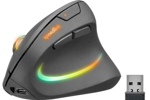 SPEEDLINK PIAVO Ergonomic Vertical - Vertikal mus - ergonomisk - trådløs - hengeboks Sort