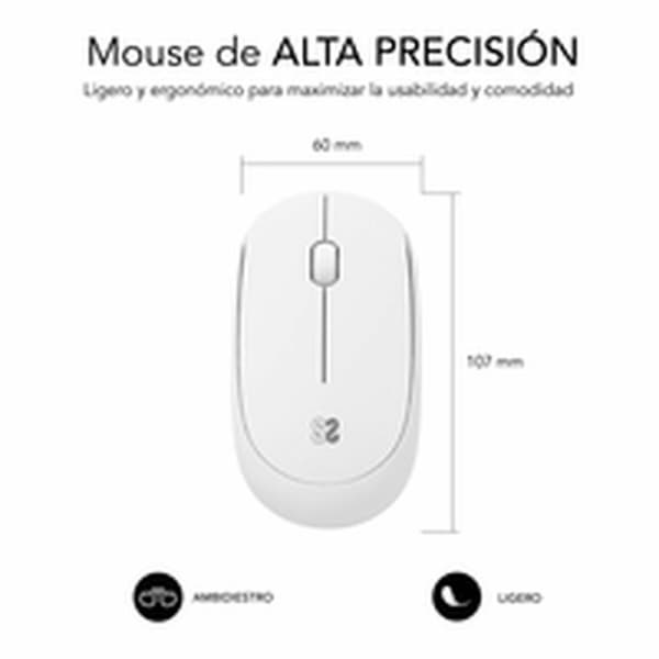Mus Subblim Ratón Business Plus Silencioso inalámbrico 2.4G 1200 DPI Blanco Hvid