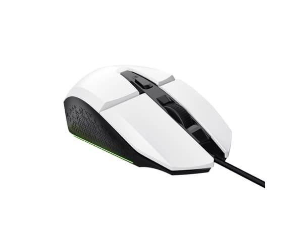 Trust GXT 109W Felox - Mus - illuminated, gaming - 6 knapper - kablet - USB - winning white