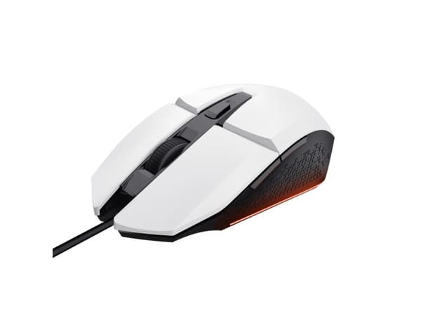 Trust GXT 109W Felox - Mus - illuminated, gaming - 6 knapper - kablet - USB - winning white