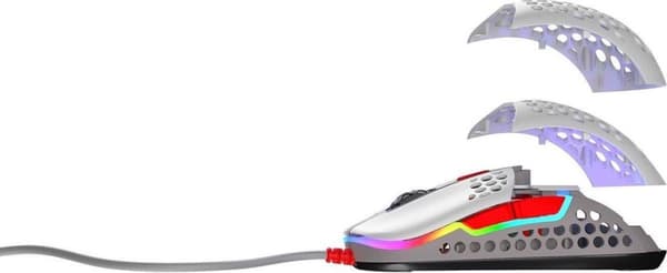 Xtrfy M42. Formfaktor: Ambidextrous. Rörelsedetekteringsteknik: Optisk, Enhetsgränssnitt: USB Typ-A, Rörelseupplösning: 16000 DPI, Knapptyp: Tryckta k