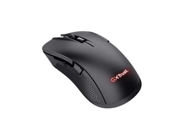 Trust GXT 923 Ybar - Mus - gaming - högerhänt - 6 knappar - trådlös - 2.4 GHz - trådlös USB-mottagare - svart