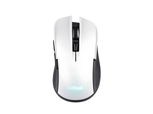 Trust GXT 923W Ybar - Mus - gaming - högerhänt - 6 knappar - trådlös - 2.4 GHz - trådlös USB-mottagare - vit