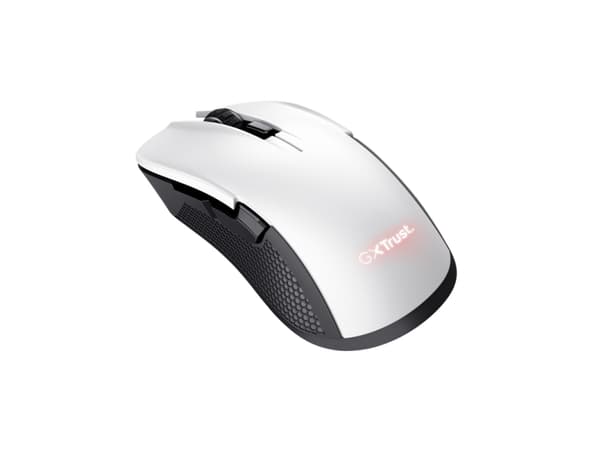 Trust GXT 923W Ybar - Mus - gaming - högerhänt - 6 knappar - trådlös - 2.4 GHz - trådlös USB-mottagare - vit